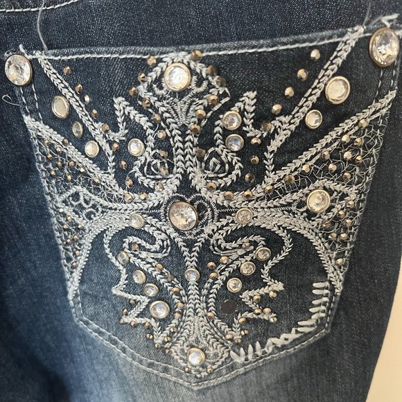 Twelve K USA Blue Distressed Embossed Jeans - Picture 4 of 9